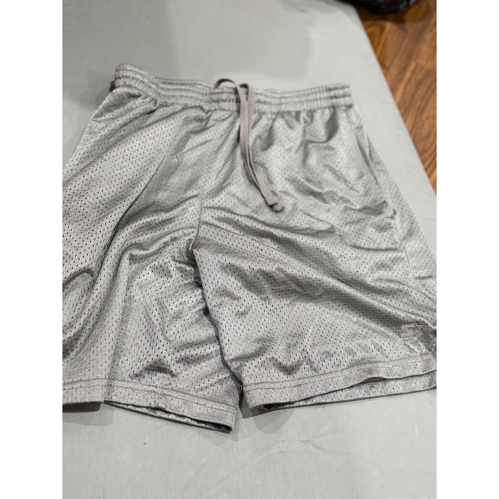Athletic Mens Starter Mesh Basketball Shorts Medium Gray